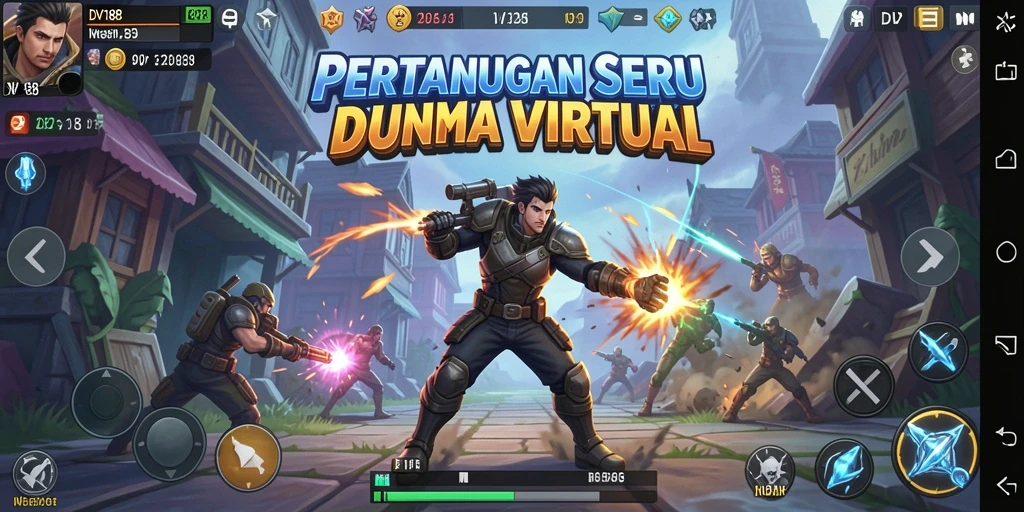Tangkapan layar gameplay DV188 menampilkan aksi pertarungan seru.
