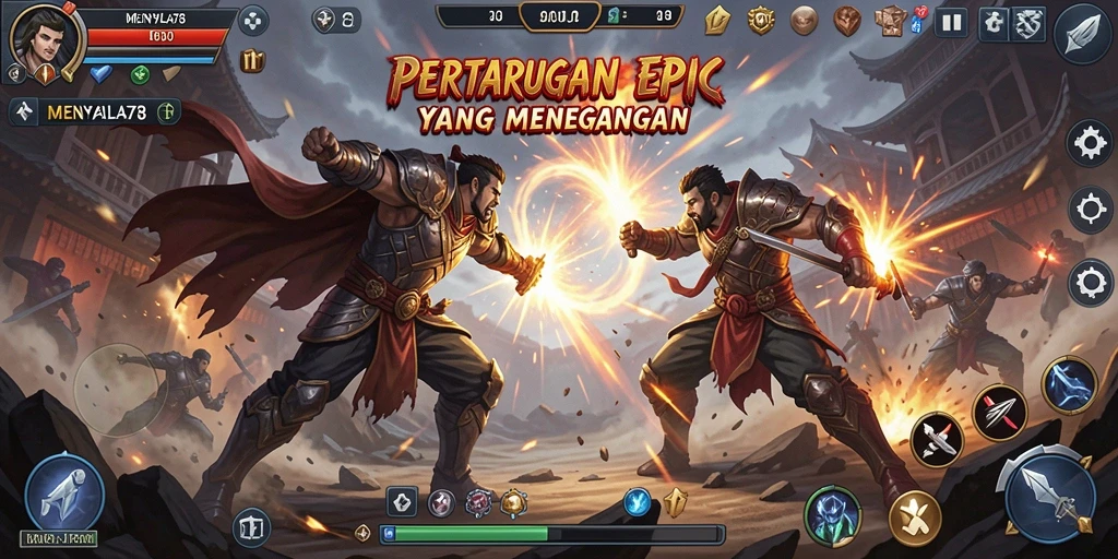 Tampilan aksi pertarungan seru di MENYALA78.