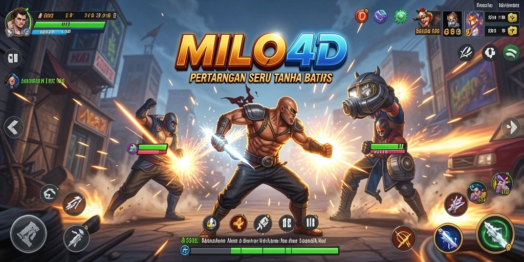 Tampak seru saat karakter bertarung dalam MILO4D.