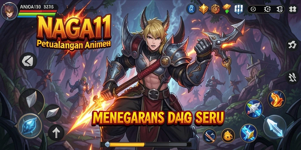 Screenshot NAGA11 menampilkan pertarungan seru di dunia anime.