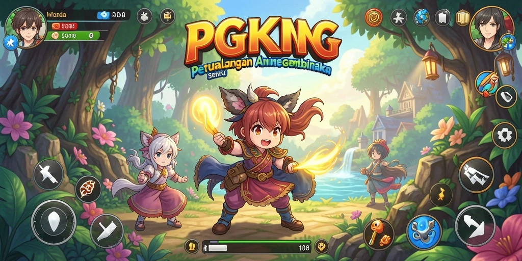 Tampilan gameplay PGKING yang penuh warna dan dinamis.