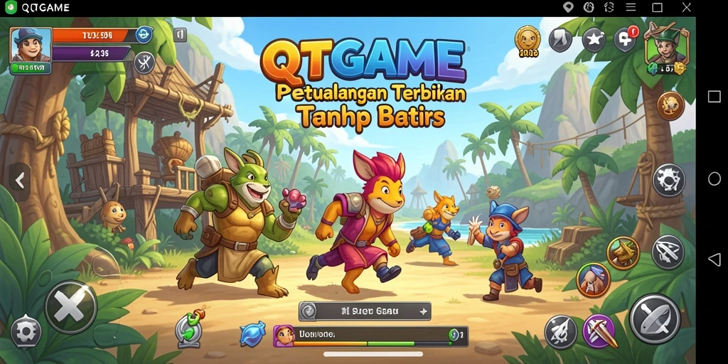 Tampilan menarik dari gameplay QTGAME yang menampilkan eksplorasi dunia terbuka.
