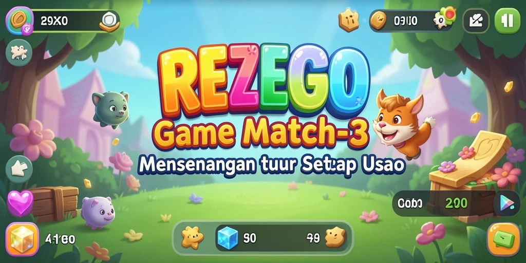 Gameplay seru REZEGO dengan elemen Match-3 yang menantang.