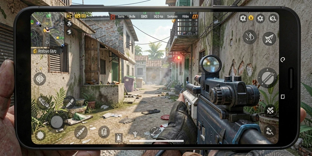 Screenshot RR89 menunjukkan aksi mendebarkan dalam pertempuran FPS.