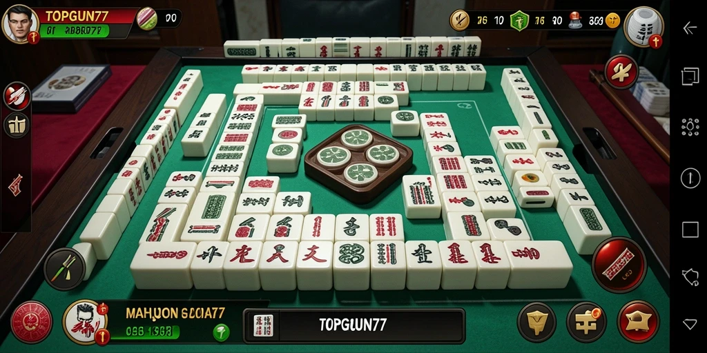 Gambaran menarik dari gameplay Mahjong di TOPGUN77.