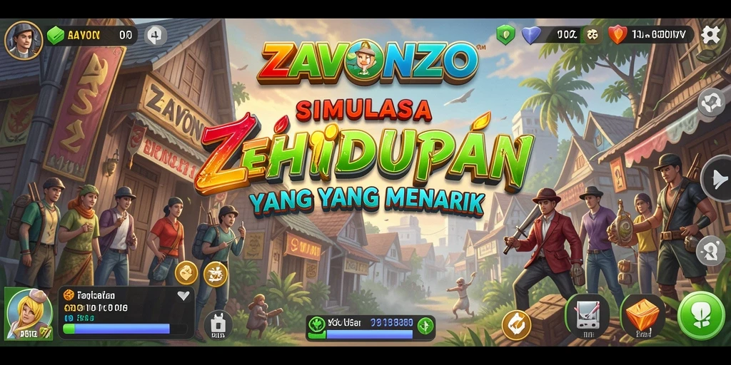 Tampilan menarik dari gameplay simulasi kehidupan di ZAVONZO.